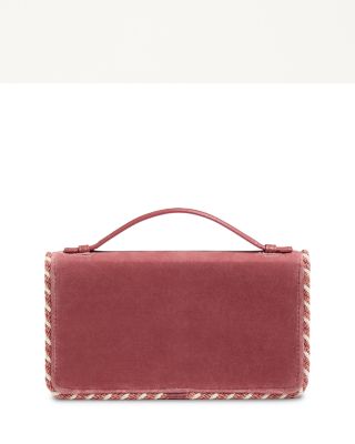 Jewel Vlogo Signature Velvet Top Handle Chain Wallet