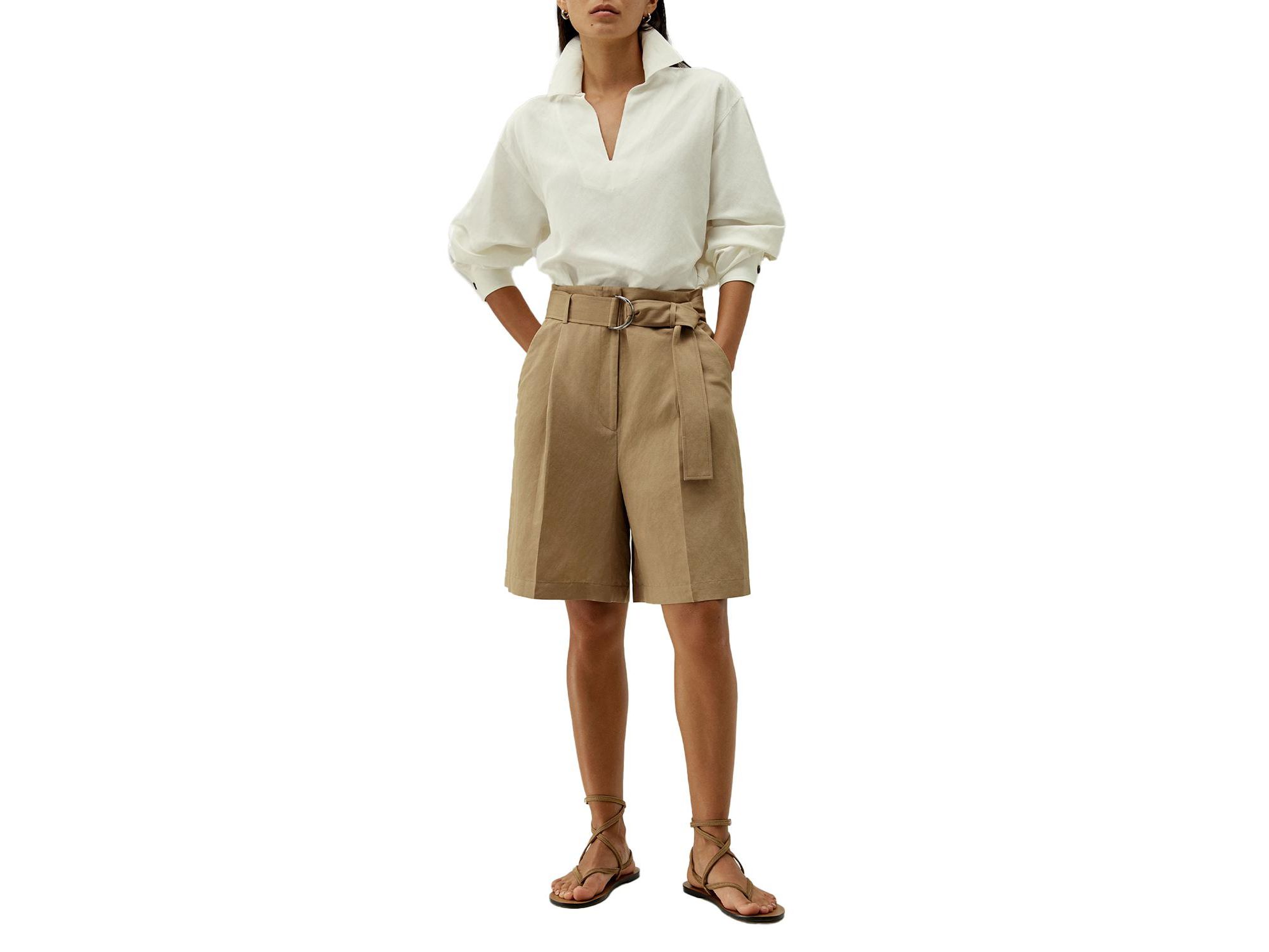 Women's Chic Silk-Linen Blend Bermuda Shorts — Image 6