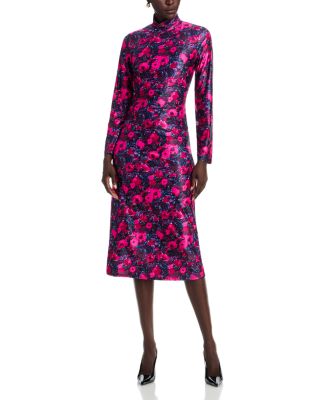 Mock Neck Midi Dress