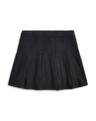 Girls' Pleated Cotton Denim Skirt - Big Kid