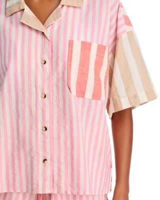 Cassis Camp Shirt & Shorts Swim Cover-Up