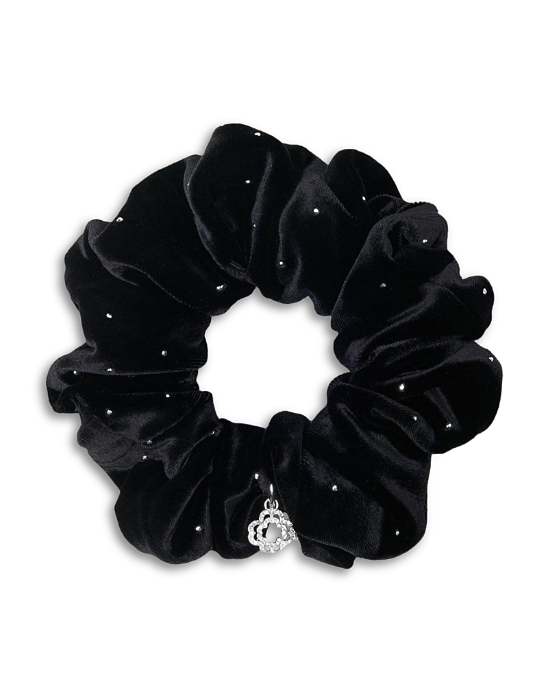 Maje Rhinestone Velvet Scrunchie In Black