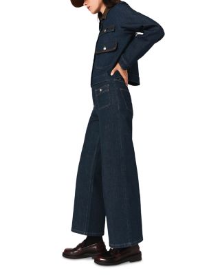 Prairabrut Wide Leg Jeans in Navy