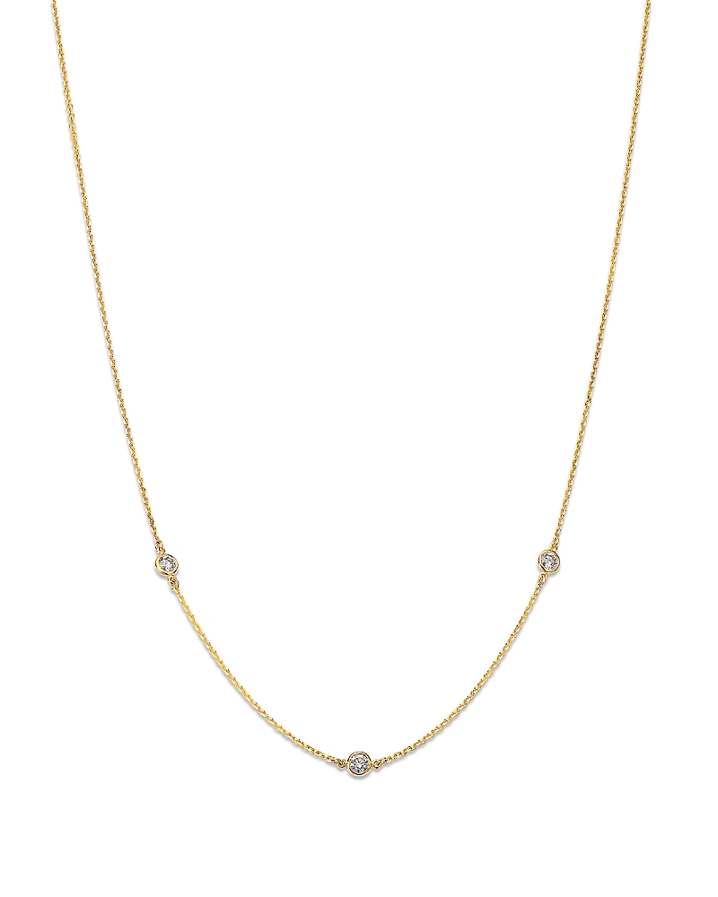 Bloomingdale's Fine Collection Diamond Bezel Station Collar Necklace In 14k Gold, 0.25 Tcw In Gold