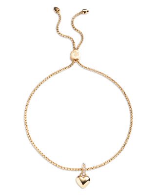 Puffy Heart Charm Slider Bracelet 