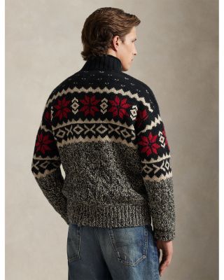 Snowflake Cable Knit Wool Blend Sweater