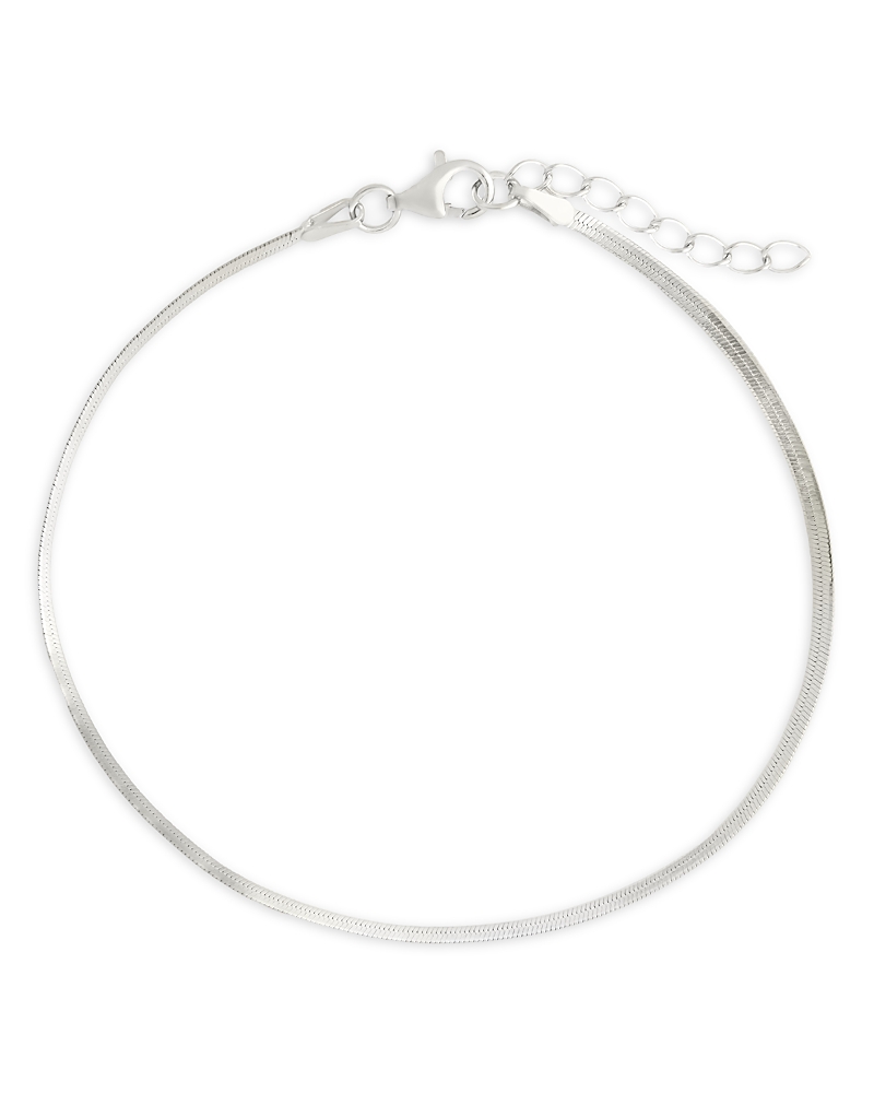 Sterling Forever Herringbone Chain Bracelet