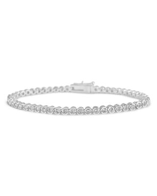 Cubic Zirconia Bezel Flex Bracelet 