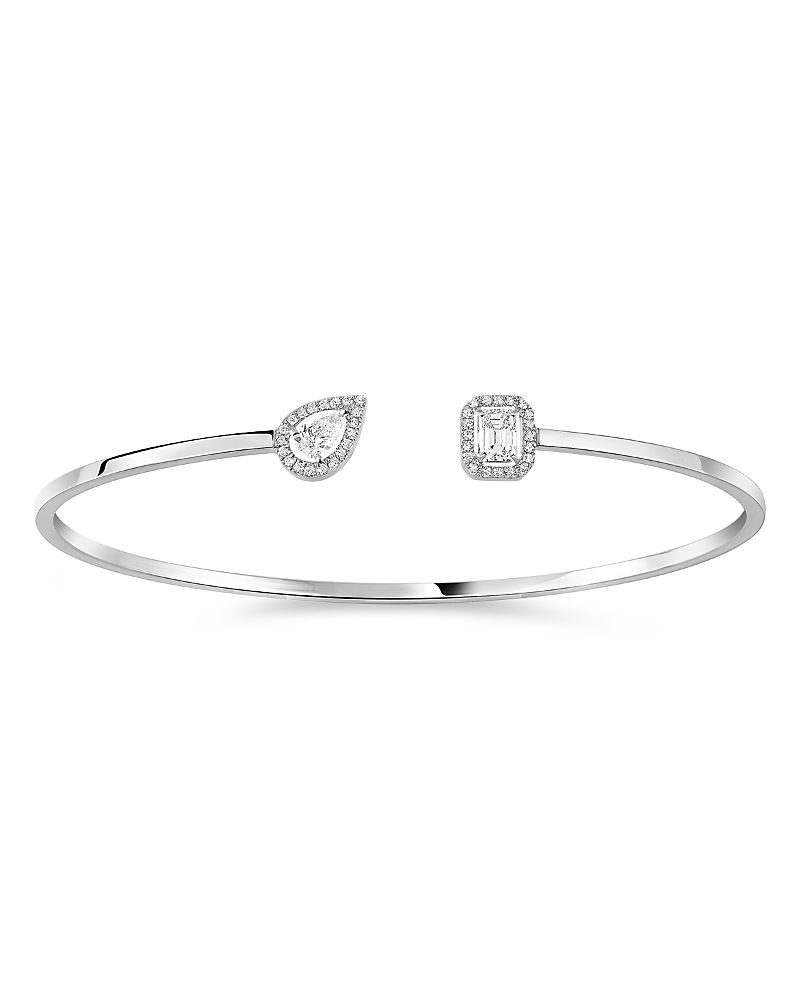 Messika White Gold And Diamond My Twin Bangle In Silver