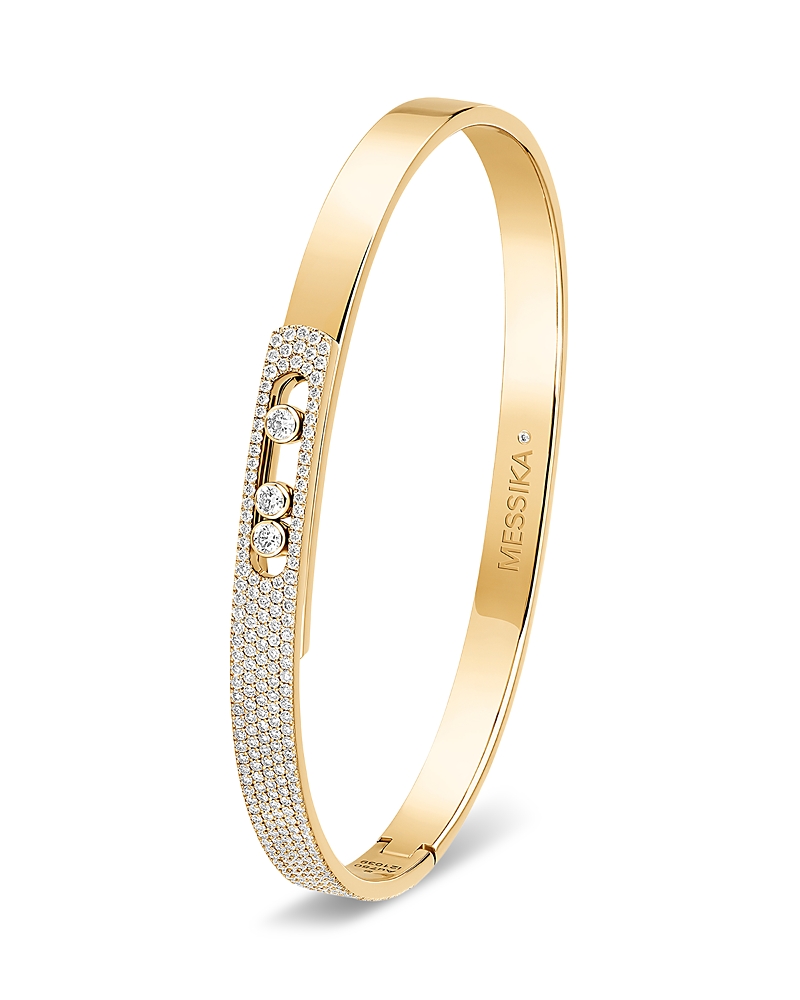 Messika 18k Gold Move Noa Semi-pave Diamond Bangle Bracelet In Gold