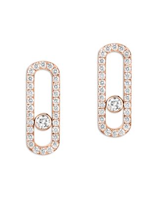 18K Gold Move Uno Diamond Pav&eacute; Oval Statement Earrings