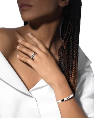 18K Gold Move Noa Diamond Polished Bangle Bracelet, 6mm