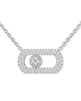 18K Gold So Move Diamond Oval Pendant Necklace, 17.71"