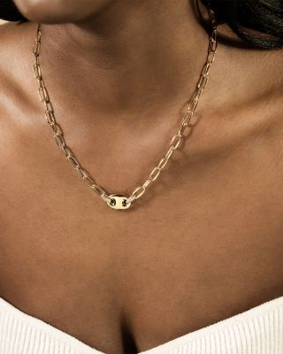 Bliss Pav&eacute; Link Pendant Necklace, 16"-18" 