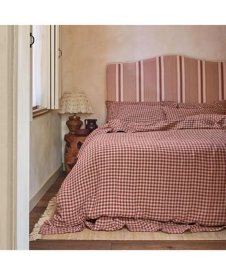 Gingham Linen Blend Duvet Cover
