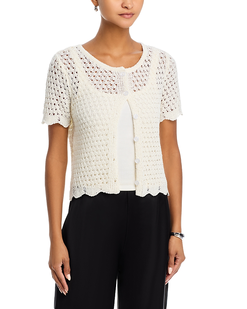 Fore Eyelet Crocheted Cardigan