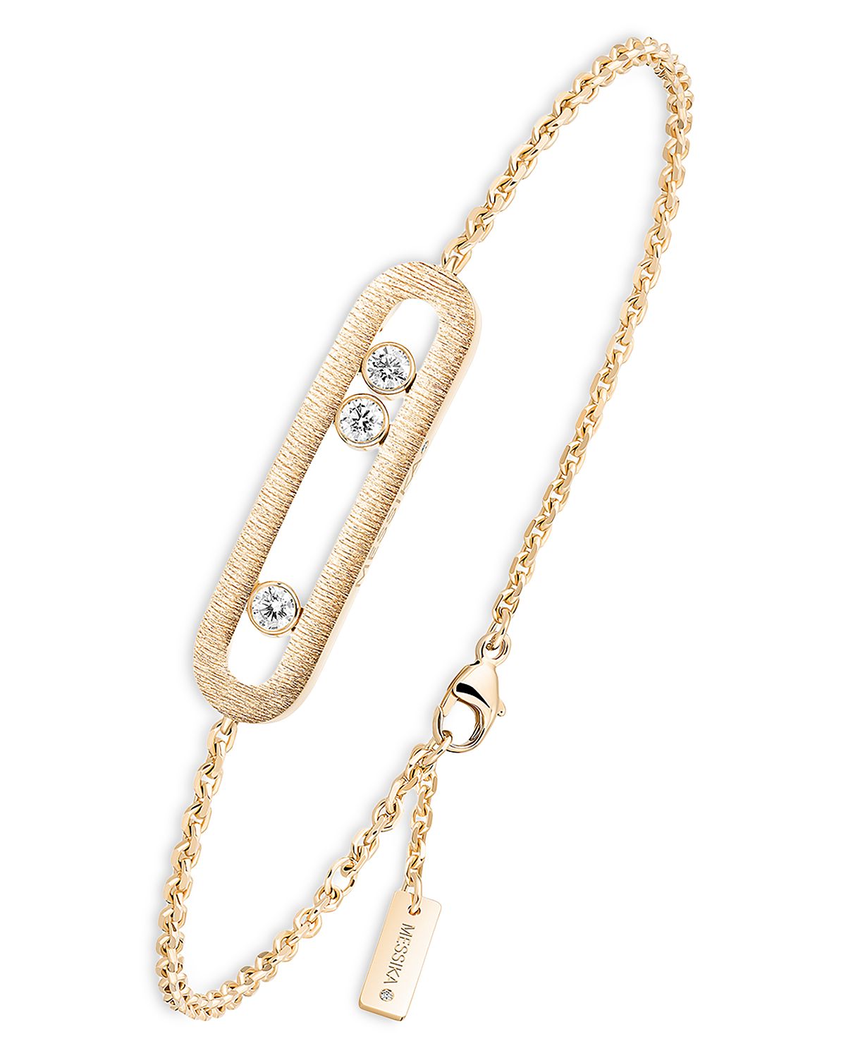 Messika 18K Yellow Gold Move Classique Diamond Polished Oval Chain Link Bracelet