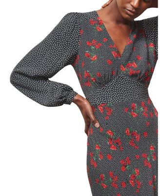 Floral And Spot Mix Dress