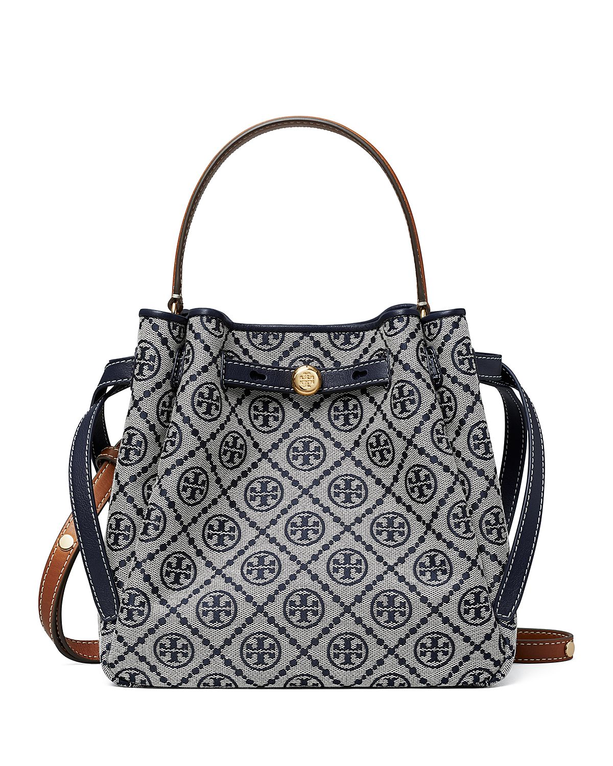 Tory Burch Romy T Monogram Bucket Bag