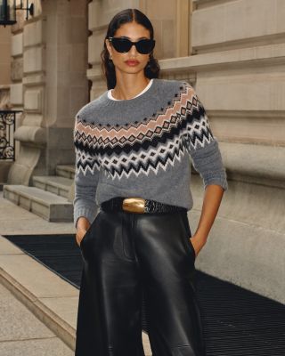 100% Cashmere Fairisle Crewneck Sweater - Exclusive