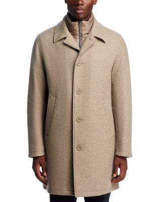 Wool Blend Topcoat with Removable Windguard