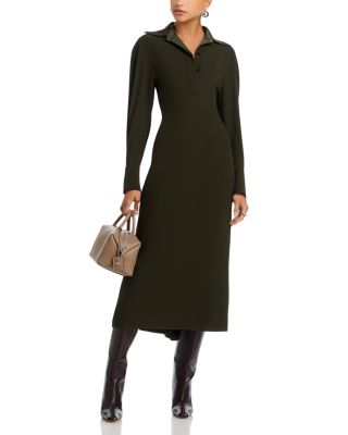 Long Sleeve Polo Collar Dress