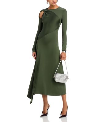 Cutout Twist Front Midi Dress