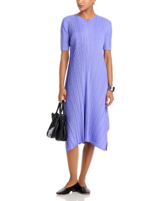 Pleated Vented Hem Dress