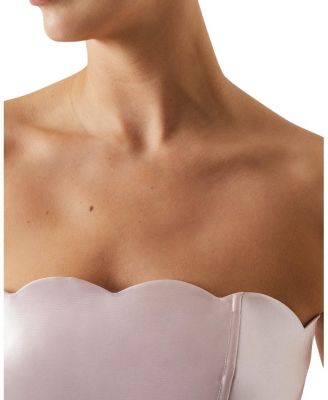 Scallop Twill Column Bridesmaids Dress