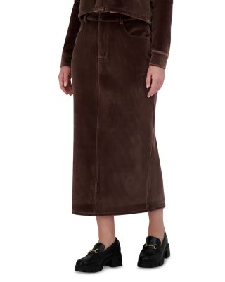 Rib Knit Velour Skirt 