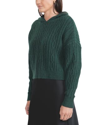 Brushed Cable Knit Hoodie 