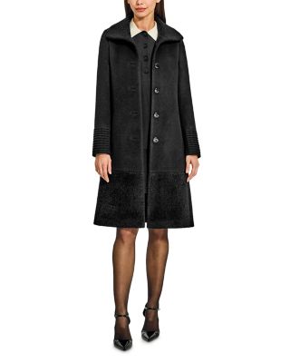 Boucl&eacute; Empire Waist A Line Coat