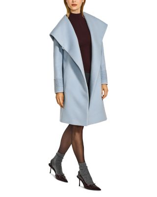 Mid Length Hooded Wrap Coat