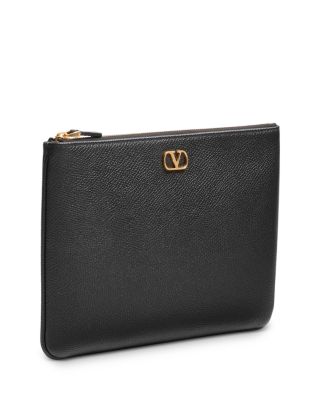 Medium VLogo Flat Leather Pouch 