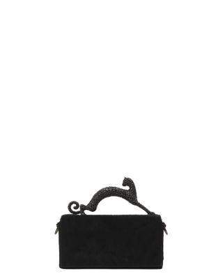 Pencil Cat Nano Leather Bag With Pony Effect And Rhinestones