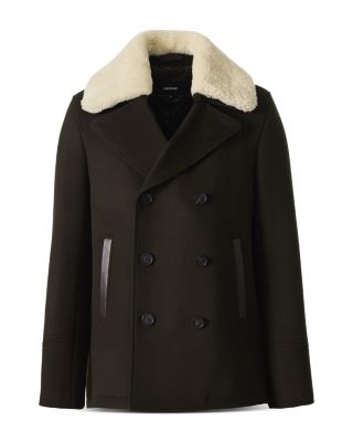 Wool Shearling Collar Peacoat