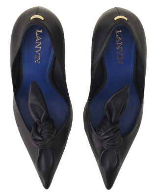 Midnight Step Leather Bow Pump