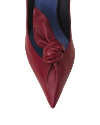 Midnight Step Leather Bow Pump