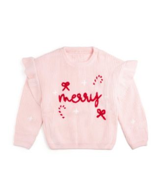 Girls' Coquette Merry Christmas Knit Sweater - Baby, Little Kid