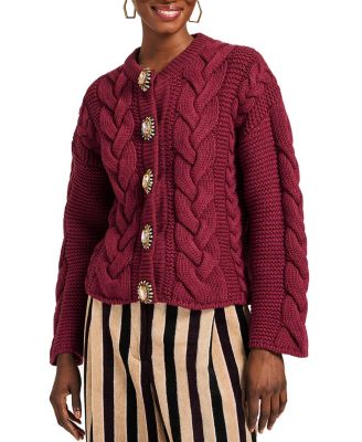 La Doublej Portrait Cardigan Solid Burgundy