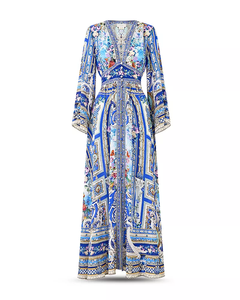 Camilla Kimono Sleeve Silk Dress Swim Cover-Up
