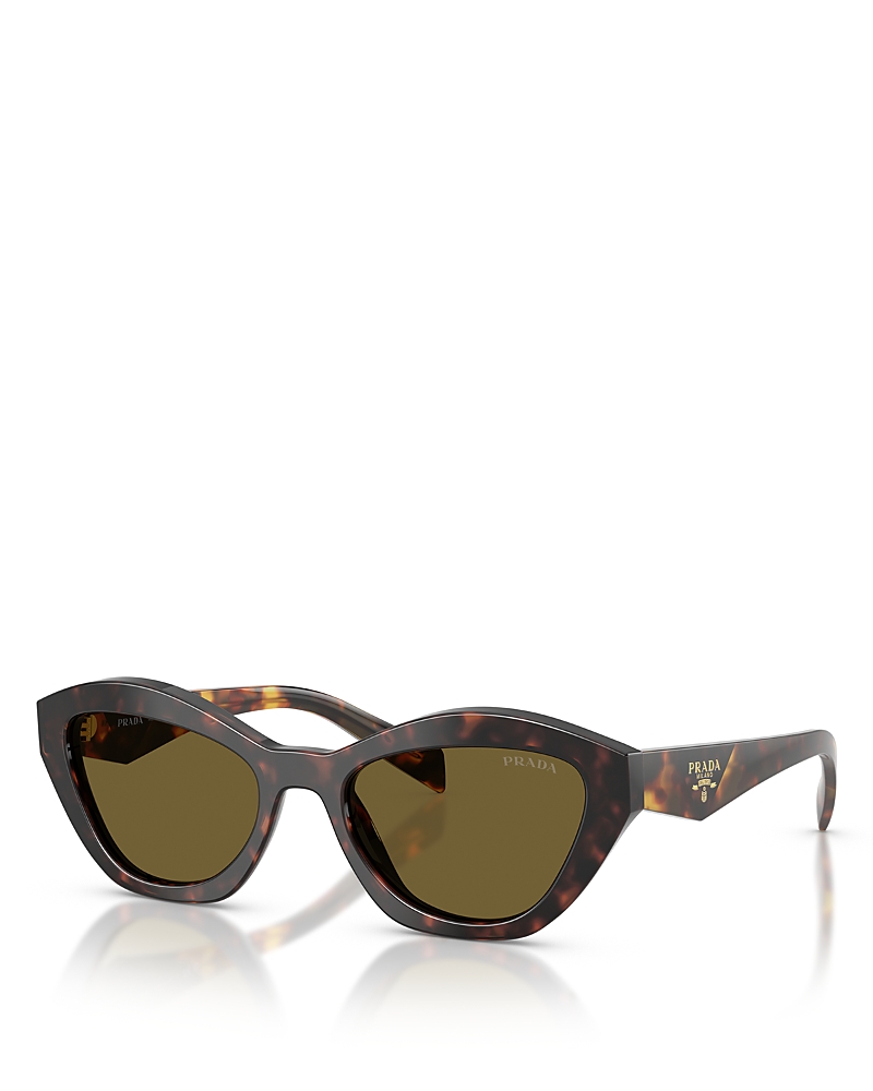 Prada Logo-detail Cat-eye Sunglasses In Brown