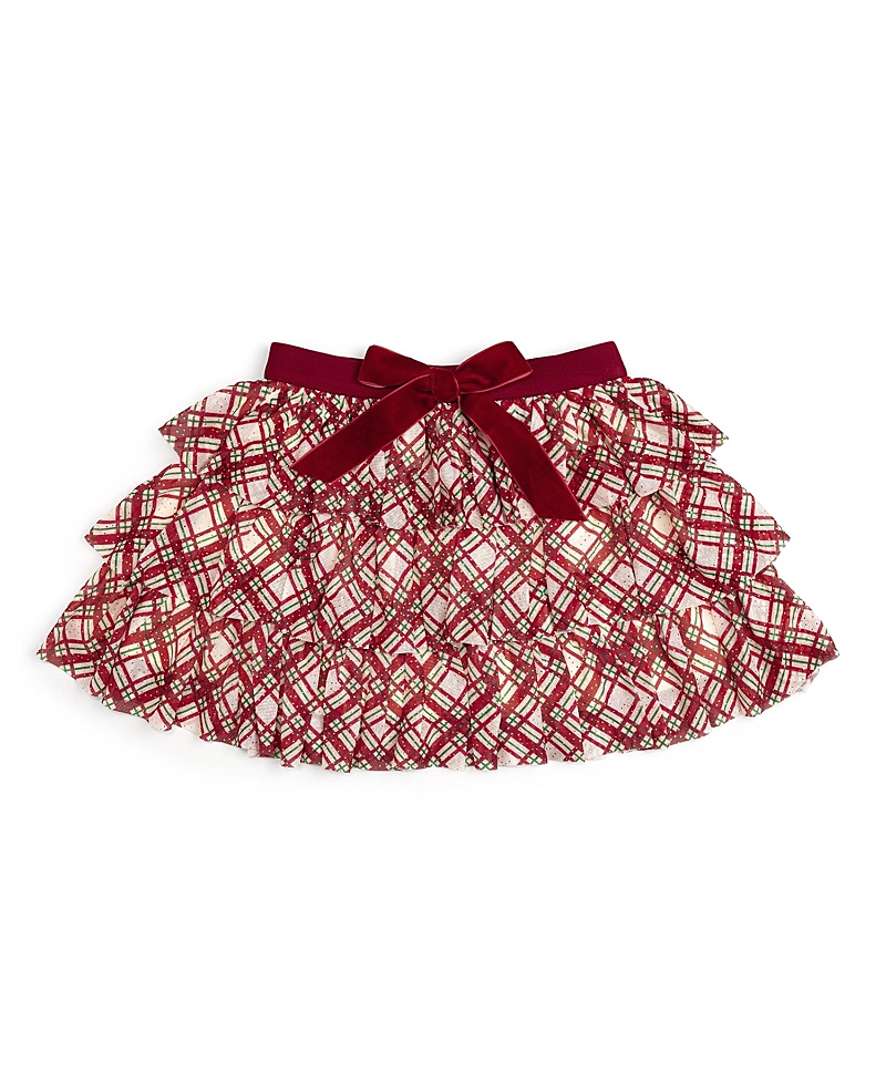 Sweet Wink Girls' Christmas Plaid Bow Tiered Tutu Skirt - Little Kid, Big Kid