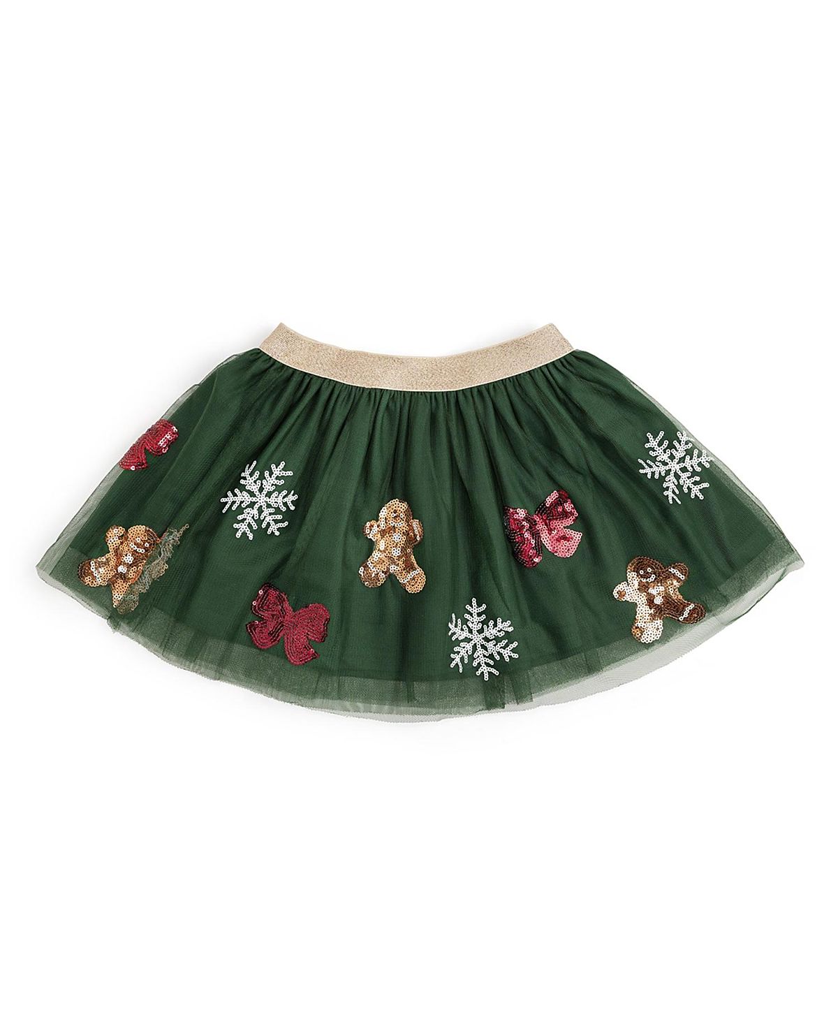 Sweet Wink Girls' Gingerbread Joy Sequin Christmas Tutu Skirt - Little Kid, Big Kid