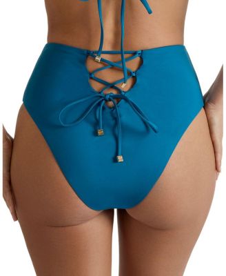 Lace-Up High Waist Bikini Bottom