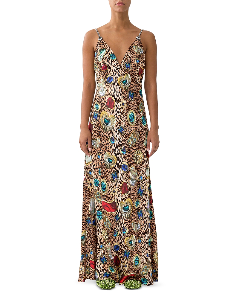 Camilla Silk Maxi Slip Dress In Multi