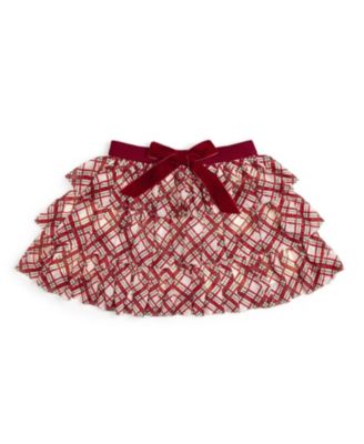 Girls' Christmas Plaid Bow Tiered Tutu - Baby
