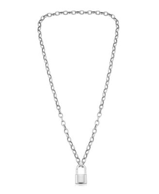  Sterling Silver Lock it Up Connector Clasp Necklace