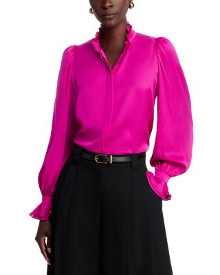 Harley Silk Blend Ruffle Blouse
