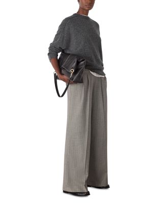 Cashmere Fleck Seam Neck Knit Sweater